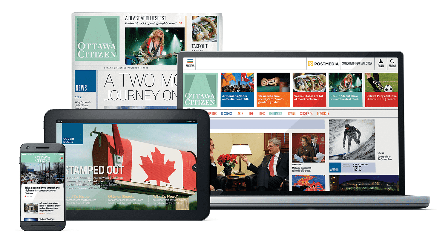 Launched versions of the Postmedia project